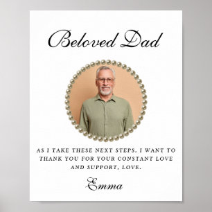 Póster Foto del padre del regalo de novia Gracias regalo