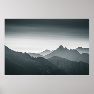 Póster Foto del paisaje montañoso de Lofoten