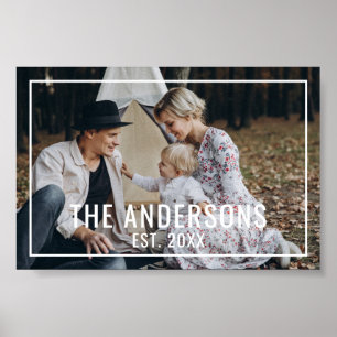 Póster Foto del personalizado con apellido y año establec