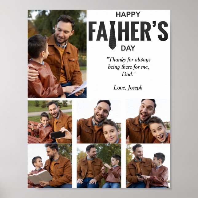 Póster Foto del Personalizado del Día del Padre Feliz (Frente)