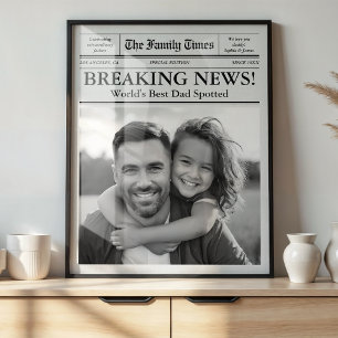 Póster Foto del Personalizado del periódico Best Dad