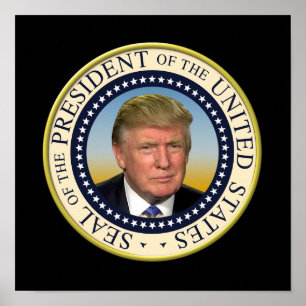 Póster Foto del presidente Trump Sello presidencial