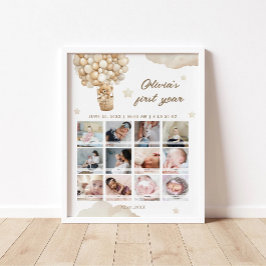 Póster Foto del primer aniversario de Teddy Bear