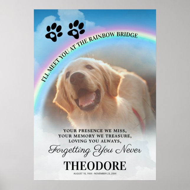 Póster Foto del puente arcoiris conmemorativo del mascota (Frente)