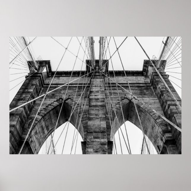 Póster Foto del puente de Brooklyn en Nueva York (Frente)