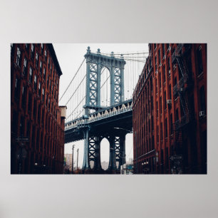 PÓSTER FOTO DEL PUENTE DE MANHATTAN DURANTE EL DÍA
