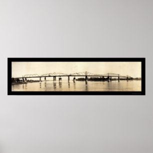 Póster Foto del puente del río Ohio, 1911