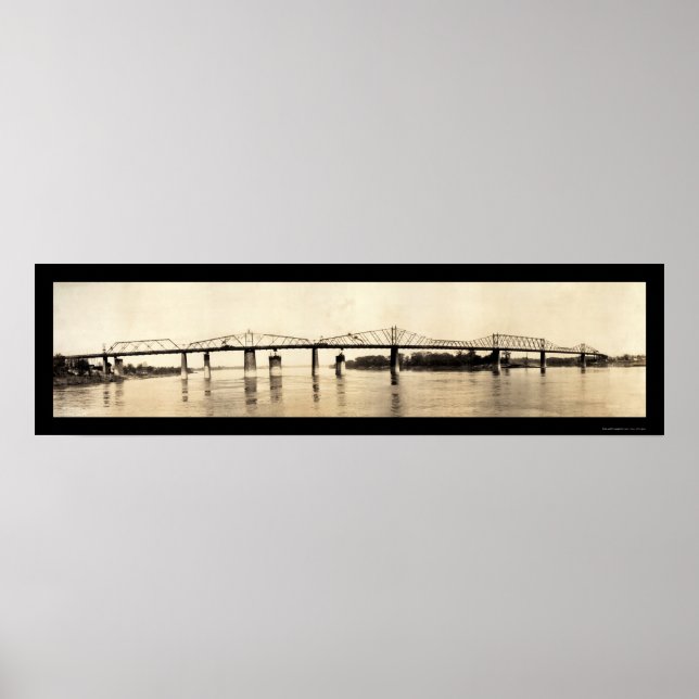 Póster Foto del puente del río Ohio, 1911 (Frente)