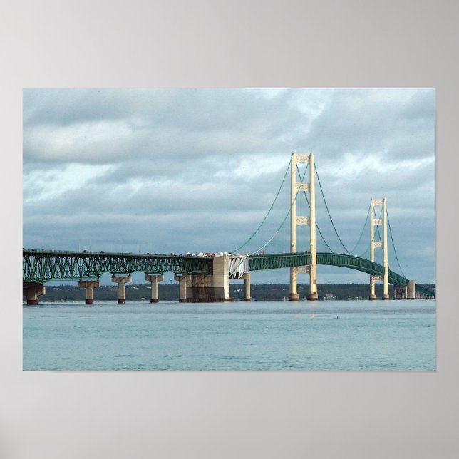 Póster Foto del puente Michigan Mackinac (Frente)