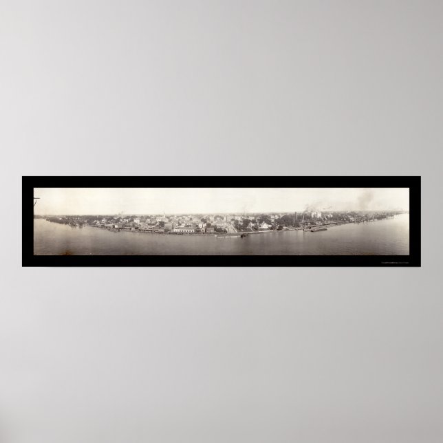 Póster Foto del puerto de Baton Rouge en 1912 (Frente)