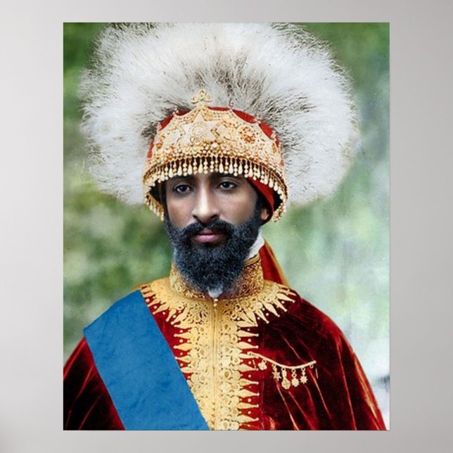 Póster Foto del rey Haile Selassie de la repisa etíope (Frente)