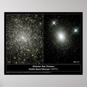Póster Foto del telescopio de Hubble de los cúmulos de