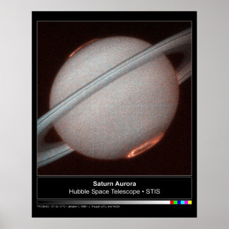 Póster Foto del telescopio Saturno Aurora Hubble