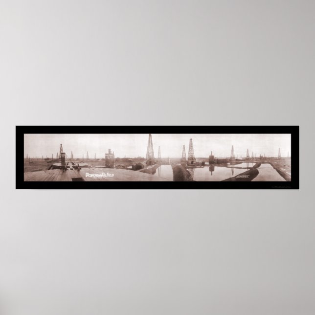 Póster Foto del yacimiento petrolífero de Desdemona 1919 (Frente)