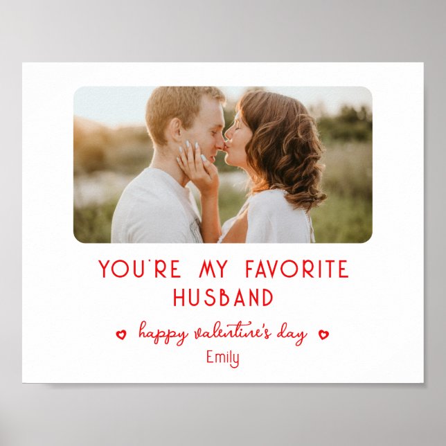 Póster Foto día de San Valentín, eres mi marido favorito (Frente)