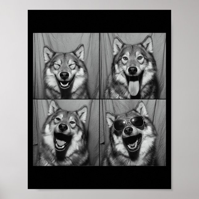 Póster Foto divertida de lobo con gafas de sol para cabin (Frente)