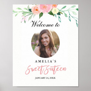Póster Foto Dulce Signo de Bienvenida Botánico