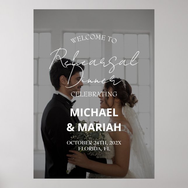 Póster Foto Elegante La Noche Antes De La Cena Del Ensayo (Frente)