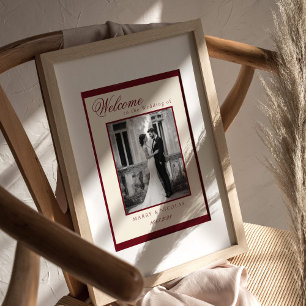 Póster Foto en Blanco y Negro Bienvenida de Boda de Diner