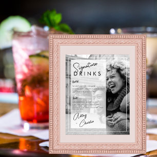 Póster Foto en Blanco y Negro de Bodas Pareja Bebida Dest