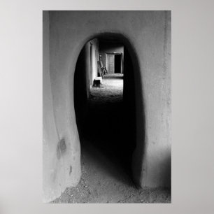 Póster Foto en blanco y negro de la arquitectura de la pu
