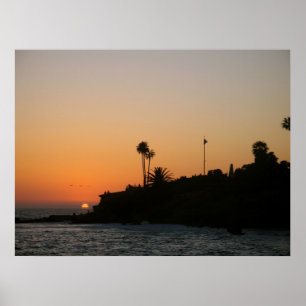 Póster Foto escénica de la puesta del sol del Laguna