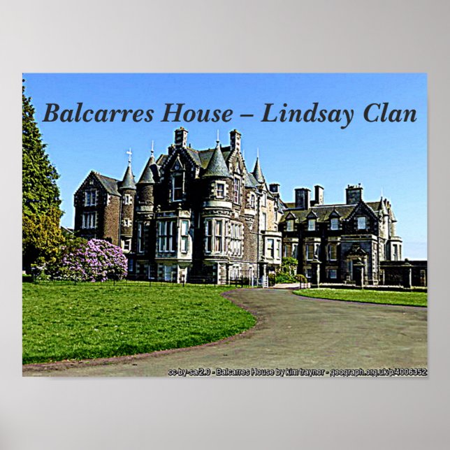 Póster Foto escocesa de Lindsay Clan en Balcarres House (Frente)