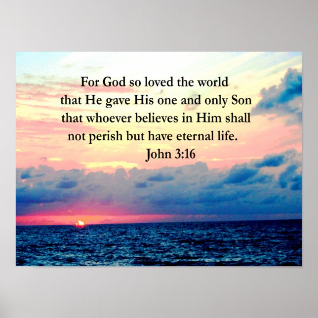 PÓSTER FOTO ESPIRITUAL DE JOHN 3:16 (Frente)