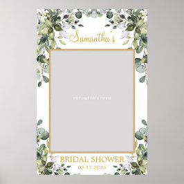 Póster Foto exuberante de follaje verde y eucalipto dorad