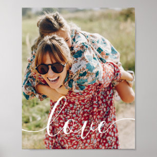 Póster Foto familiar moderna con escritura blanca amor