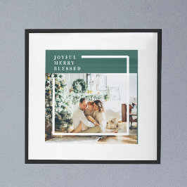 Póster Foto familiar moderna | Joyful Merry Blessed | Ver