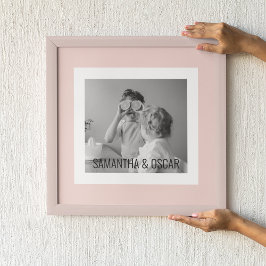 Póster Foto familiar moderna Pastel Regalo sencillo rosa