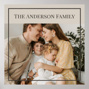 Póster Foto Familiar Personalizada   Nombre de Familia Pe