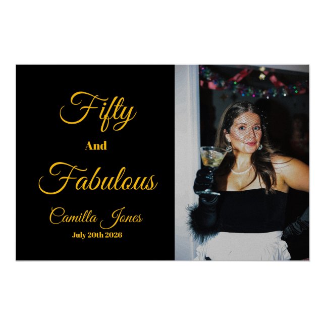 Póster Foto Fifty y Fabuloso Cumpleaños 50  (Anverso)