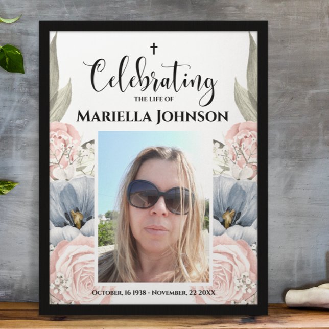 Póster Foto floral celebrando la vida del Poster funerari (Subido por el creador)