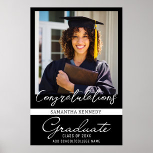 Póster Foto Graduación Felicidades Clase De 2026 Negro