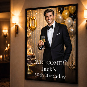Póster Foto hombres chicos bienvenida cumpleaños fiesta