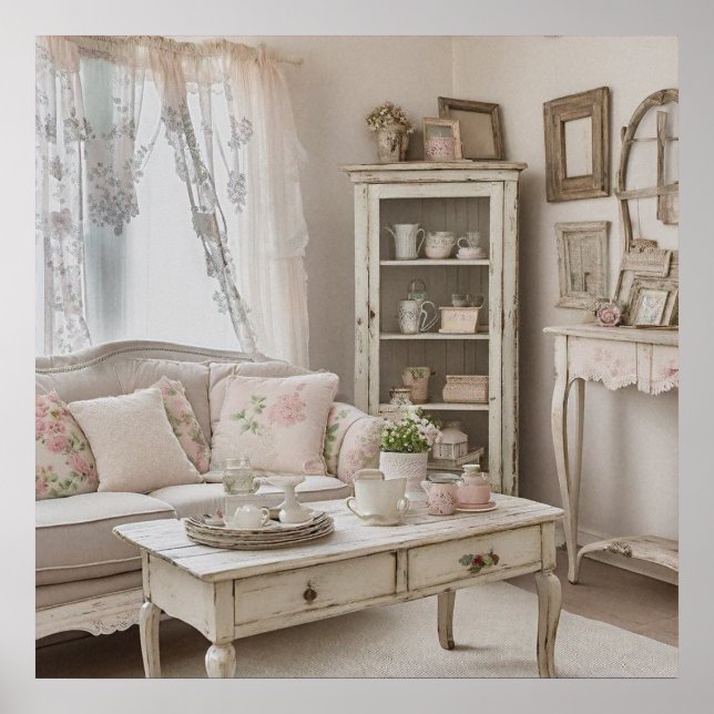 Póster Foto impresa de estilo hogareño chic Shabby (Frente)