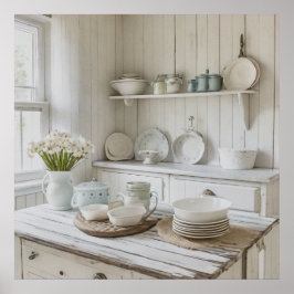 Póster Foto imprimible Shabby chic Kitchen Moderno