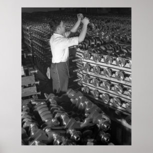 Póster Foto industrial - cigüeñales WW2 de la media pista