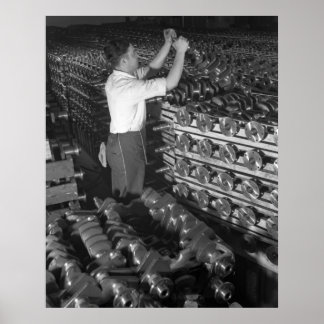 Póster Foto industrial: Crankshafts de media vía WW2
