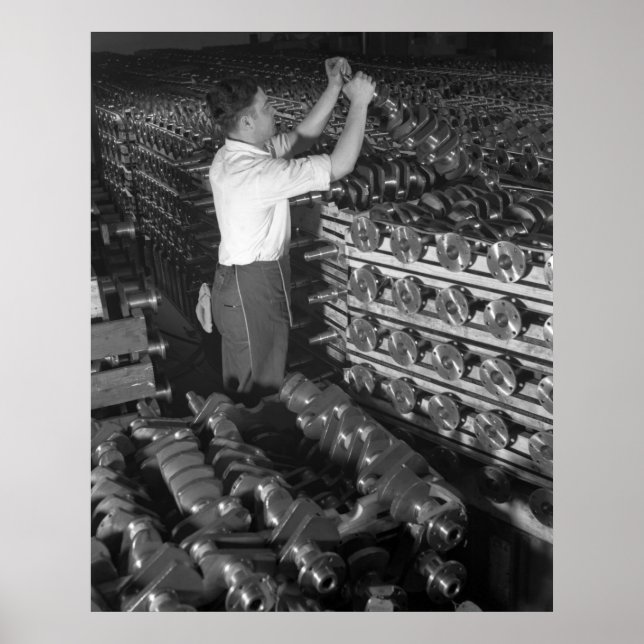 Póster Foto industrial: Crankshafts de media vía WW2 (Frente)