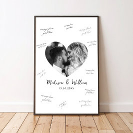 Póster Foto Invitado de Boda Firmando