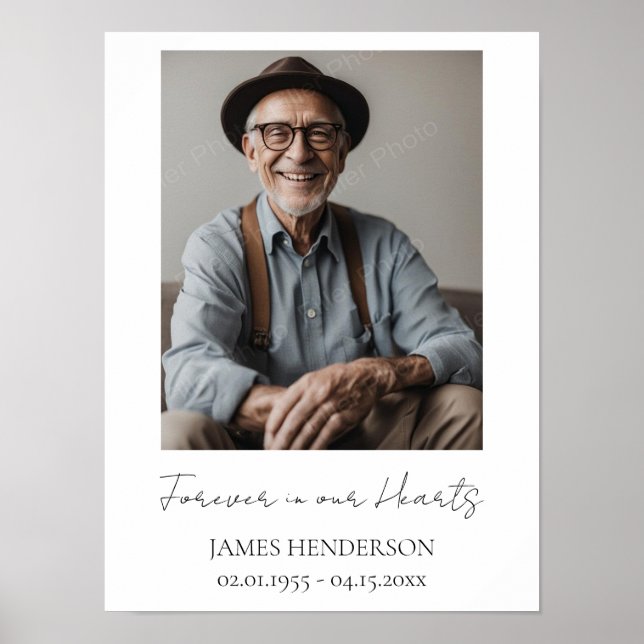 Póster Foto Memorial Simple (Frente)