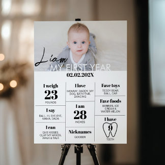 Póster Foto minimalista Primer Rótulo de cumpleaños