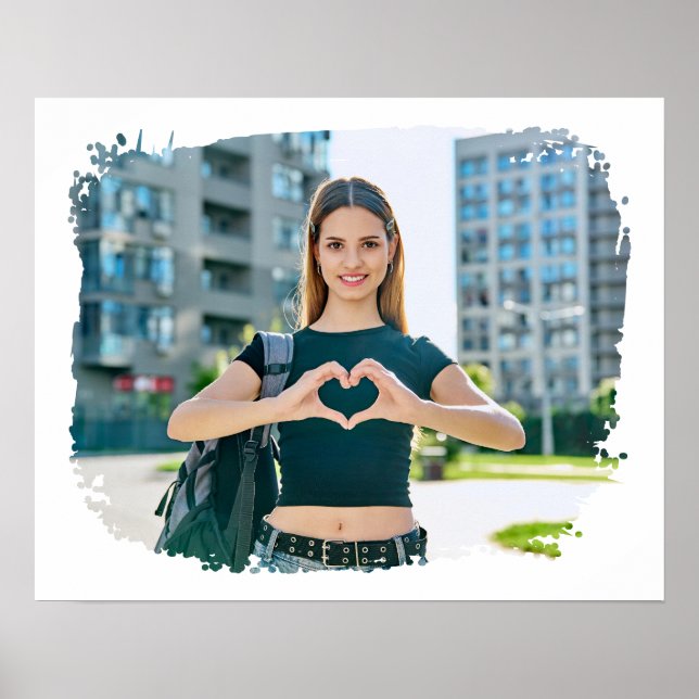 Póster Foto moderna de borde de grunge (Frente)