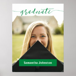 Póster Foto moderna de escritura de graduado verde