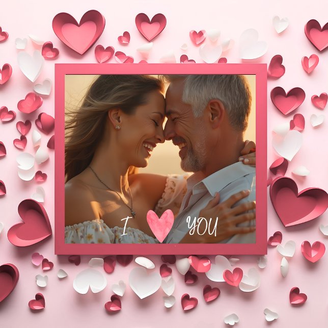 Póster Foto moderna de «Te quiero» con corazón (Modern I Love You Photo with Heart Poster)