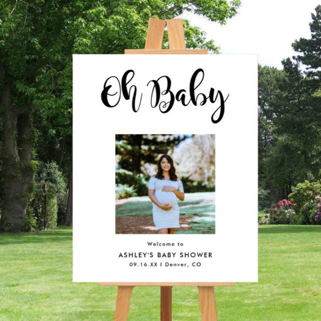 Póster Foto moderna Oh signo de bienvenida de Baby Shower (Subido por el creador)