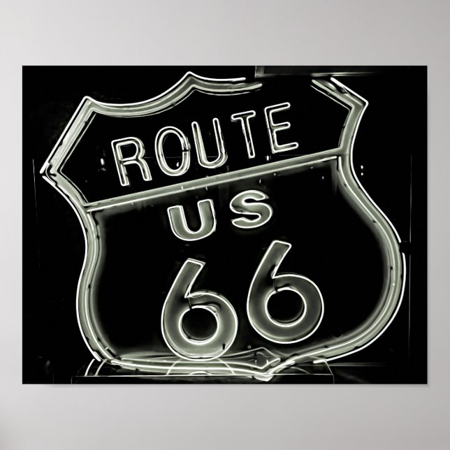 Póster Foto Neon "Route 66" (Frente)